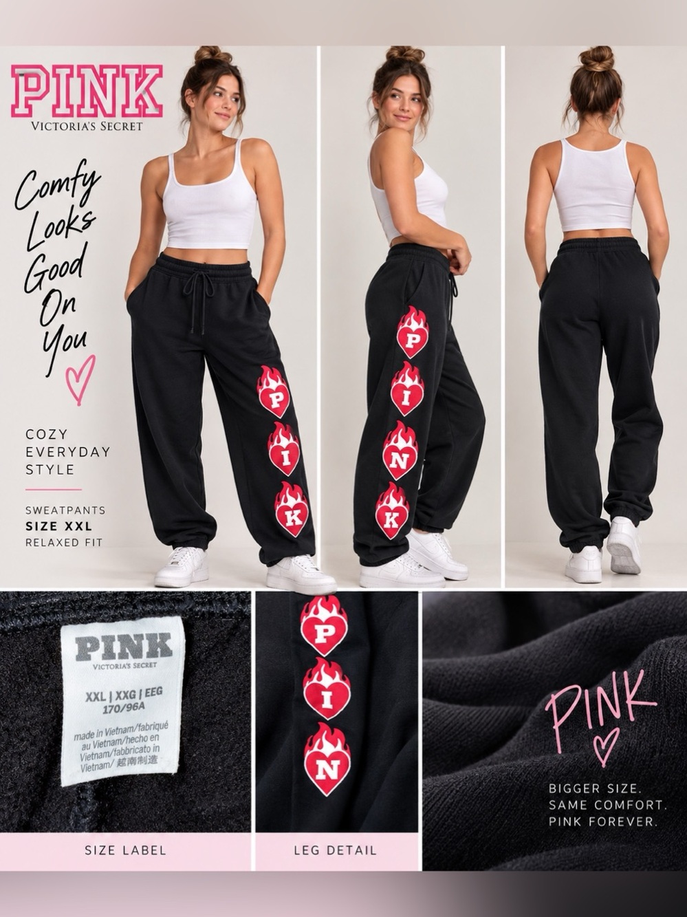 Pink flame sweats